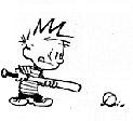 Calvin playing baseball